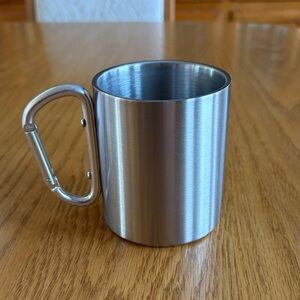 Stainless Steel Camping Cup Mug - Silver New